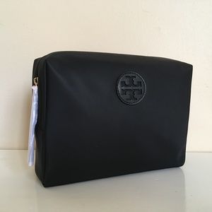 Tory Burch NWT SOLID NYLON BRIGITTE COSMETIC CASE
